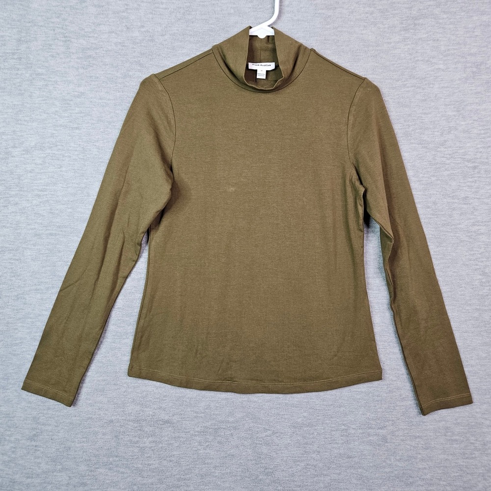 Frank And Oak Womens Olive Green Mock Neck Turtleneck Top 2120205 M
